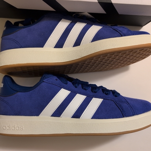 Size 9 - Adidas Grand Court Base 00s Blue And White Mens Sneakers IH1039 - Picture 6 of 6